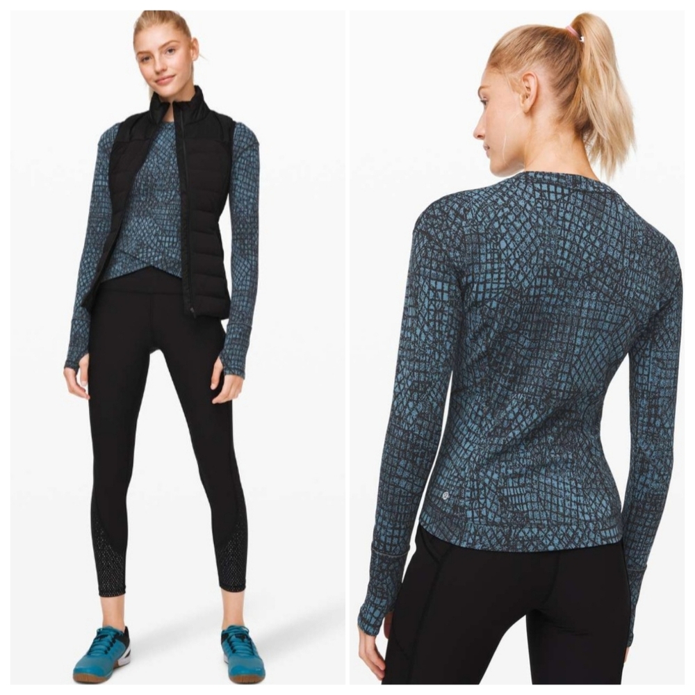 lululemon | Close to Crossing Long Sleeve Jacquard Tectonic Shipmate Black Med